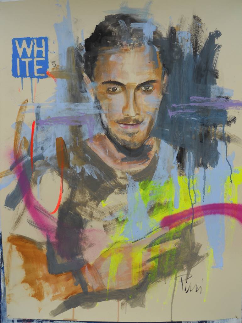 770x1027 Saatchi Art Portrait Of My Son Simone Painting By Alfredo Pini - Simone Painting