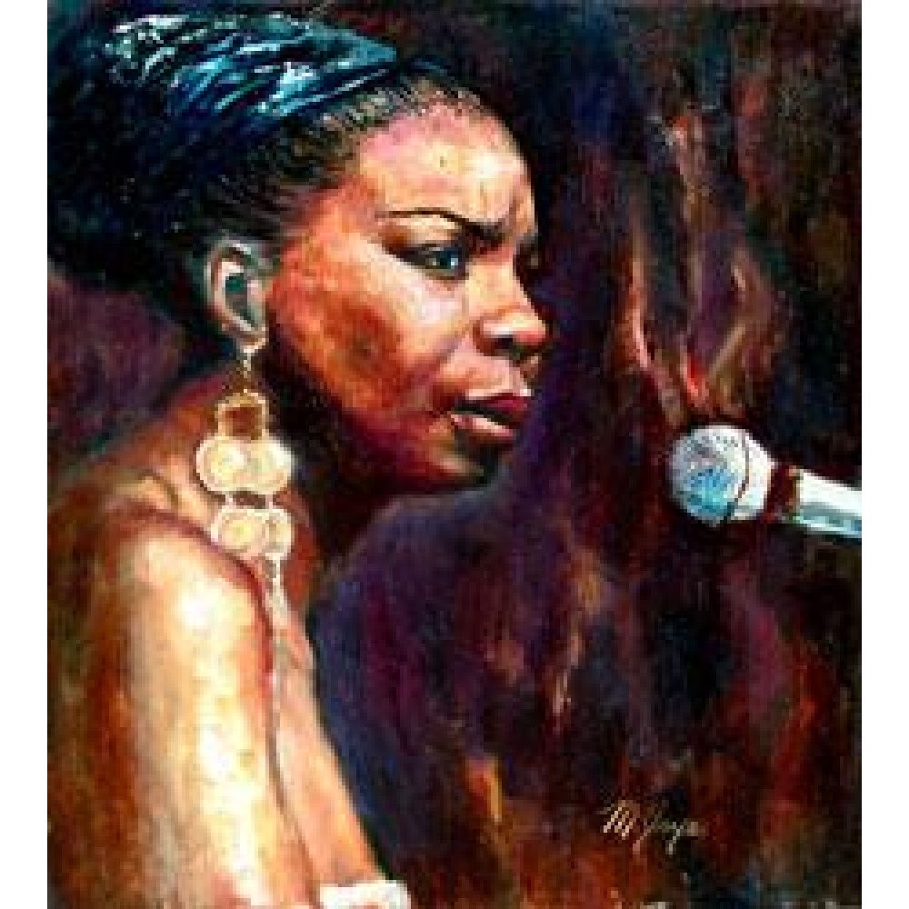 1000x1000 Schilderij Nina Simone - Simone Painting