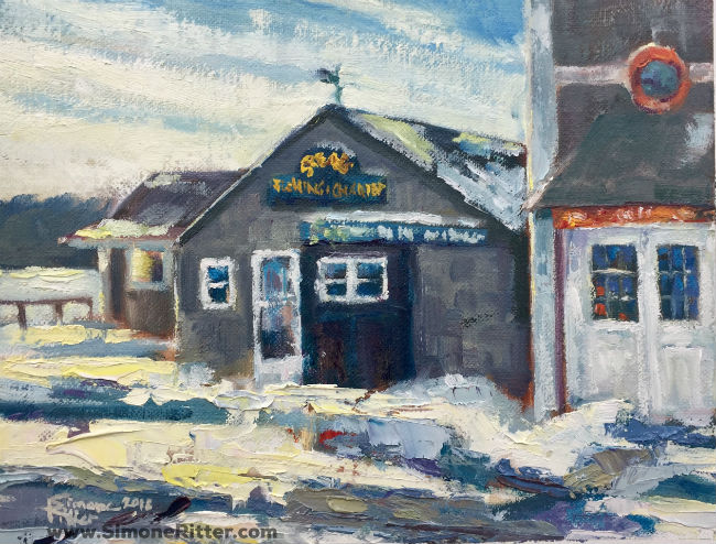 650x494 Spear's Fishing And Charters St. Andrews Winter Plein Air - Simone Painting