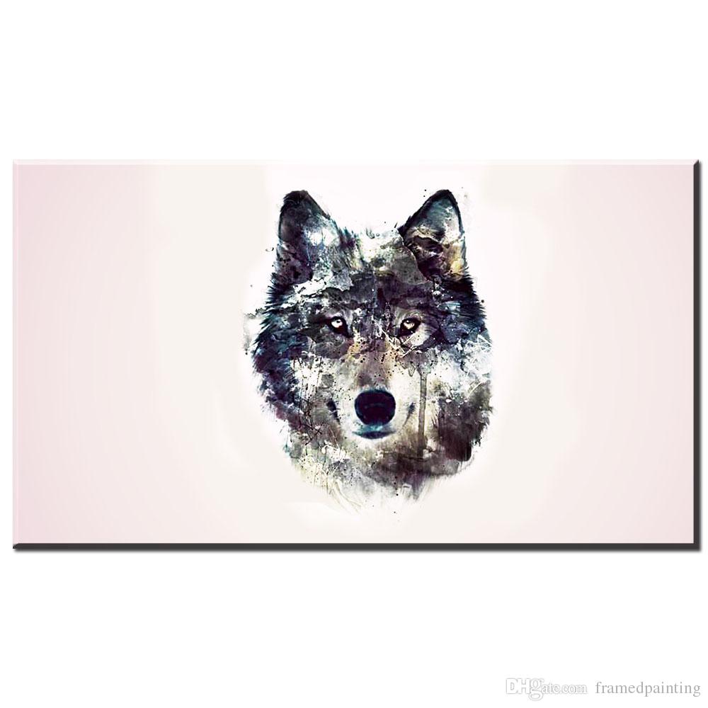 1000x1000 2018 Simple Canvas Art Watercolor Wolf Head Animal Canvas Pictures - Simple Animal Painting