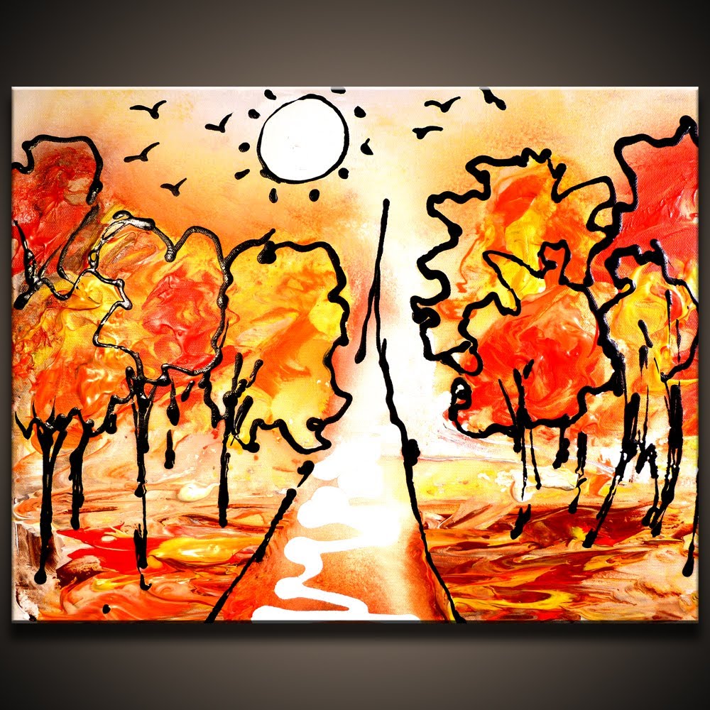 1000x1000 Painting Autumn Simple And Effective Abstract Art Painting - Simple Artwork Painting