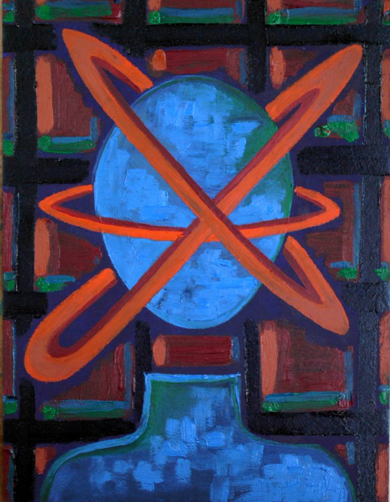 770x990 Saatchi Art Simple Is The Human Blue Orange Green Oilpainting - Simple Artwork Painting
