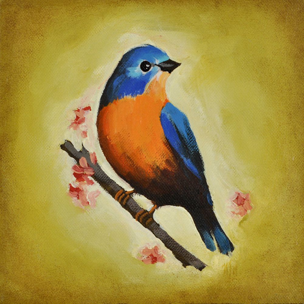 1000x1000 Pictures Easy Bird Paintings, - Simple Bird Painting