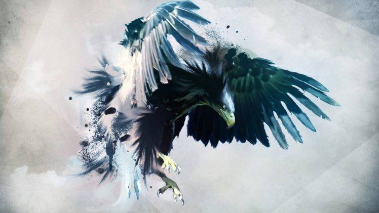 748x421 Artwork, Simple Background, Eagle, Birds, Painting Wallpapers Hd - Simple Bird Painting
