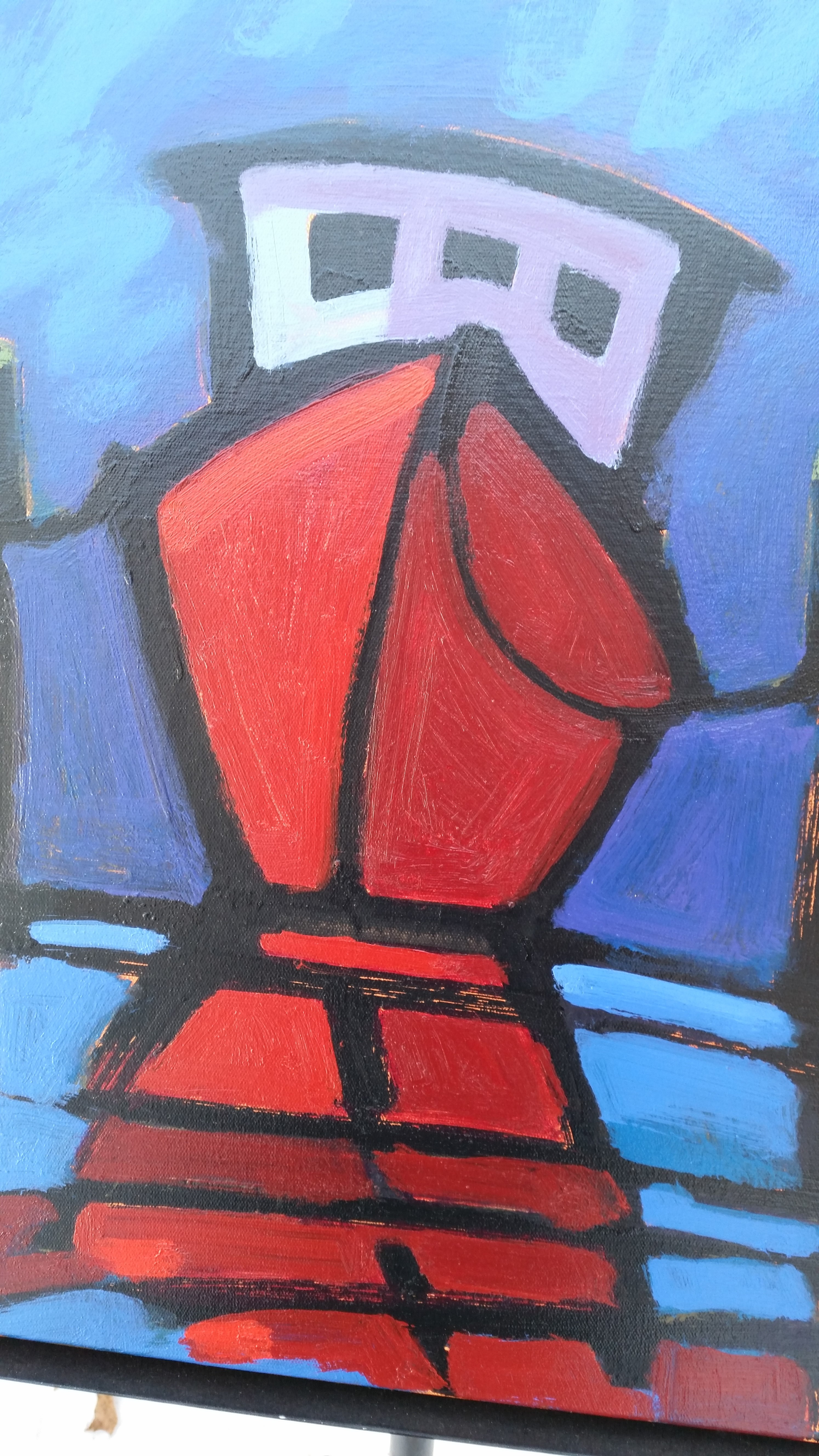 2988x5312 One Red Boat, Endless Painting Options Ann Trainor Domingue Art - Simple Boat Painting