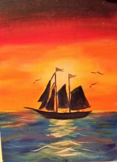 400x556 Up With Downtown Wallingford Charity Paint Night For Seniors - Simple Boat Painting