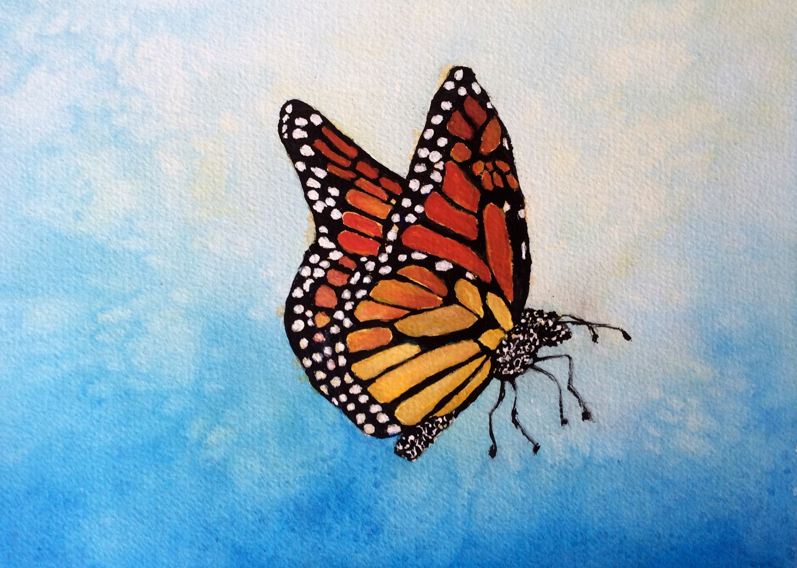 2550x1819 Monarch Butterfly Watercolor Tutorial, A How To Do Lesson - Simple Butterfly Painting