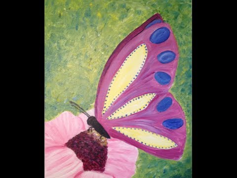 480x360 Painting Lessons How To Guided Acrylic Painting For Beginners - Simple Butterfly Painting