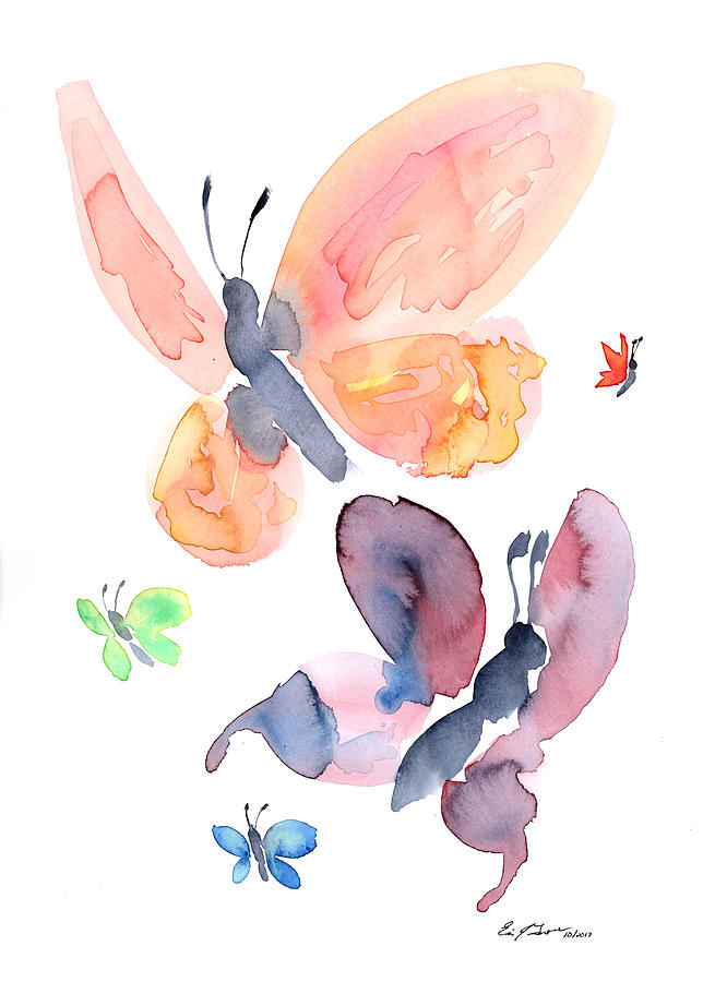 644x900 Simple Butterflies Painting By Erica Tolbert - Simple Butterfly Painting