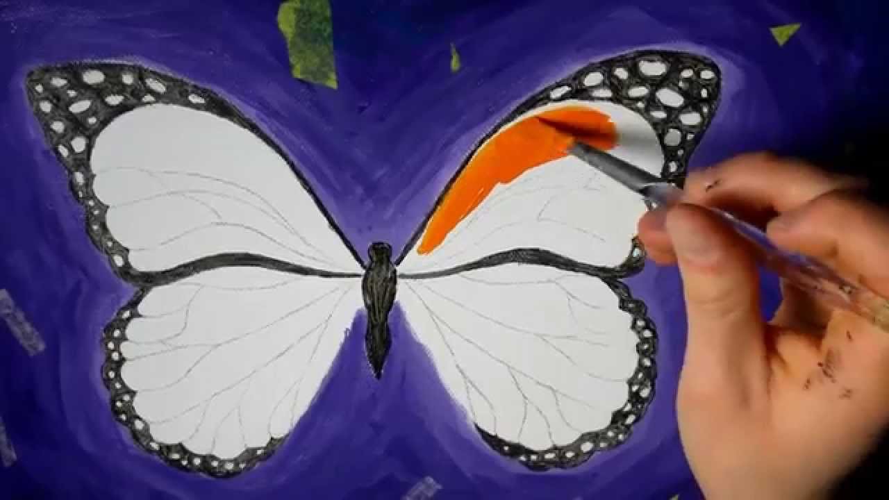 1280x720 Butterfly - Simple Butterfly Painting