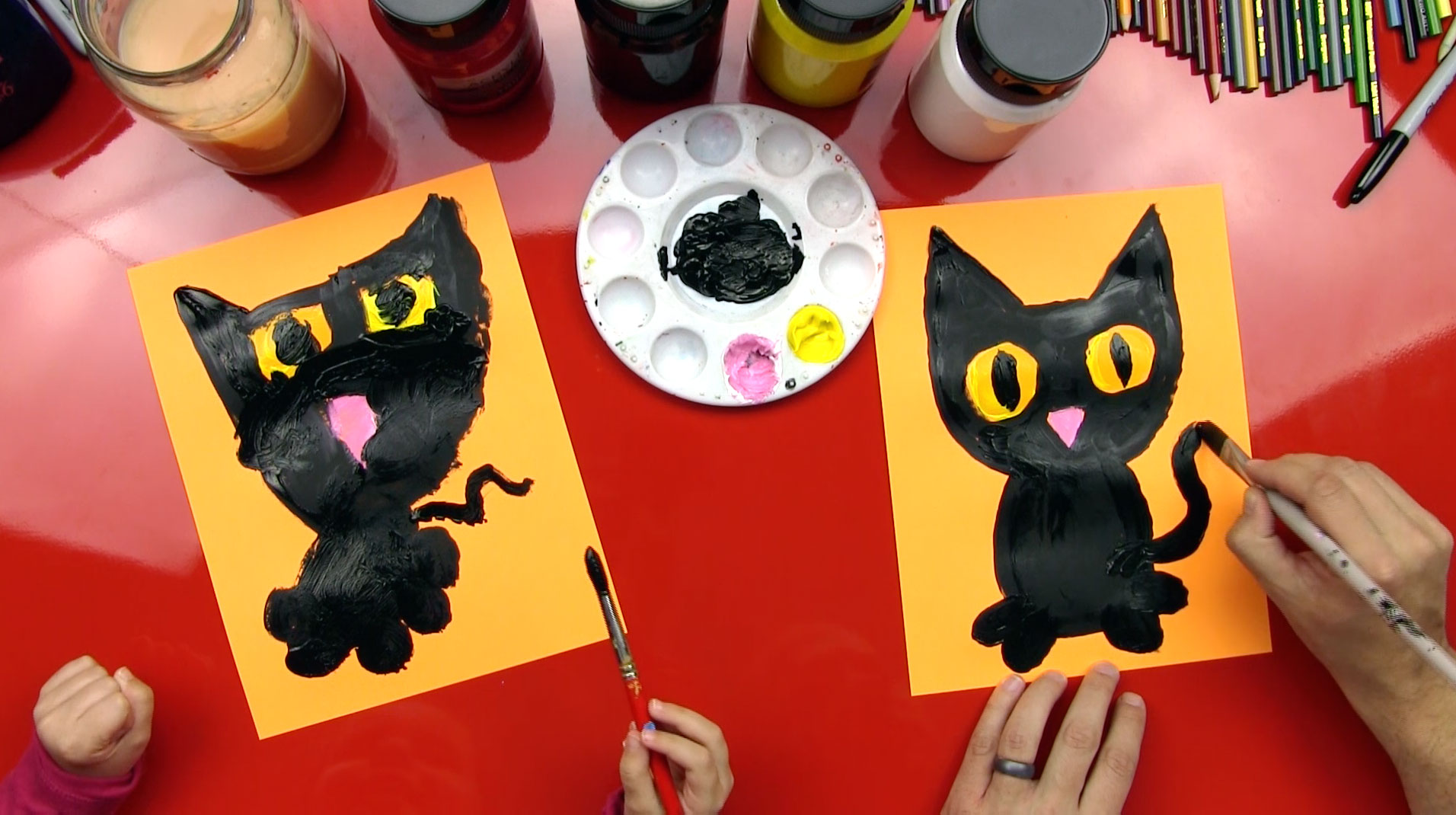 1912x1070 How To Paint A Black Cat - Simple Cat Painting