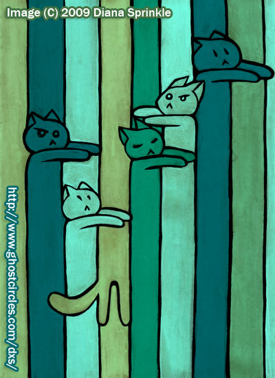 400x550 Cat Stripes Painting By Amegoddess - Simple Cat Painting