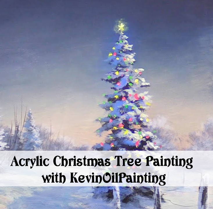 733x720 Simple Acrylic Christmas Tree Painting With Kevinoilpainting - Simple Christmas Tree Painting