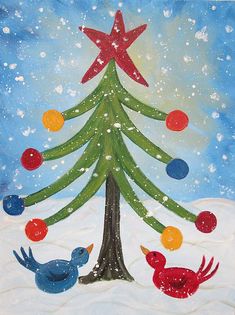 235x315 Simple Christmas Canvas Christmas Tree Class Closed Holiday - Simple Christmas Tree Painting