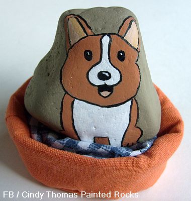 380x400 Painting Rock Amp Stone Animals, Nativity Sets Amp More Rock Painting - Simple Dog Painting