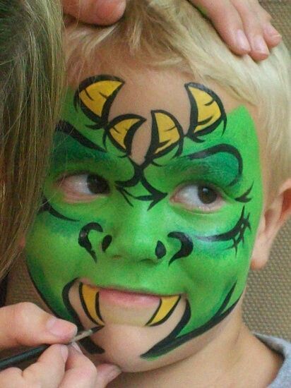 412x550 Face Painting Examples Dragon Face Painting, Dragon Face And Face - Simple Dragon Painting