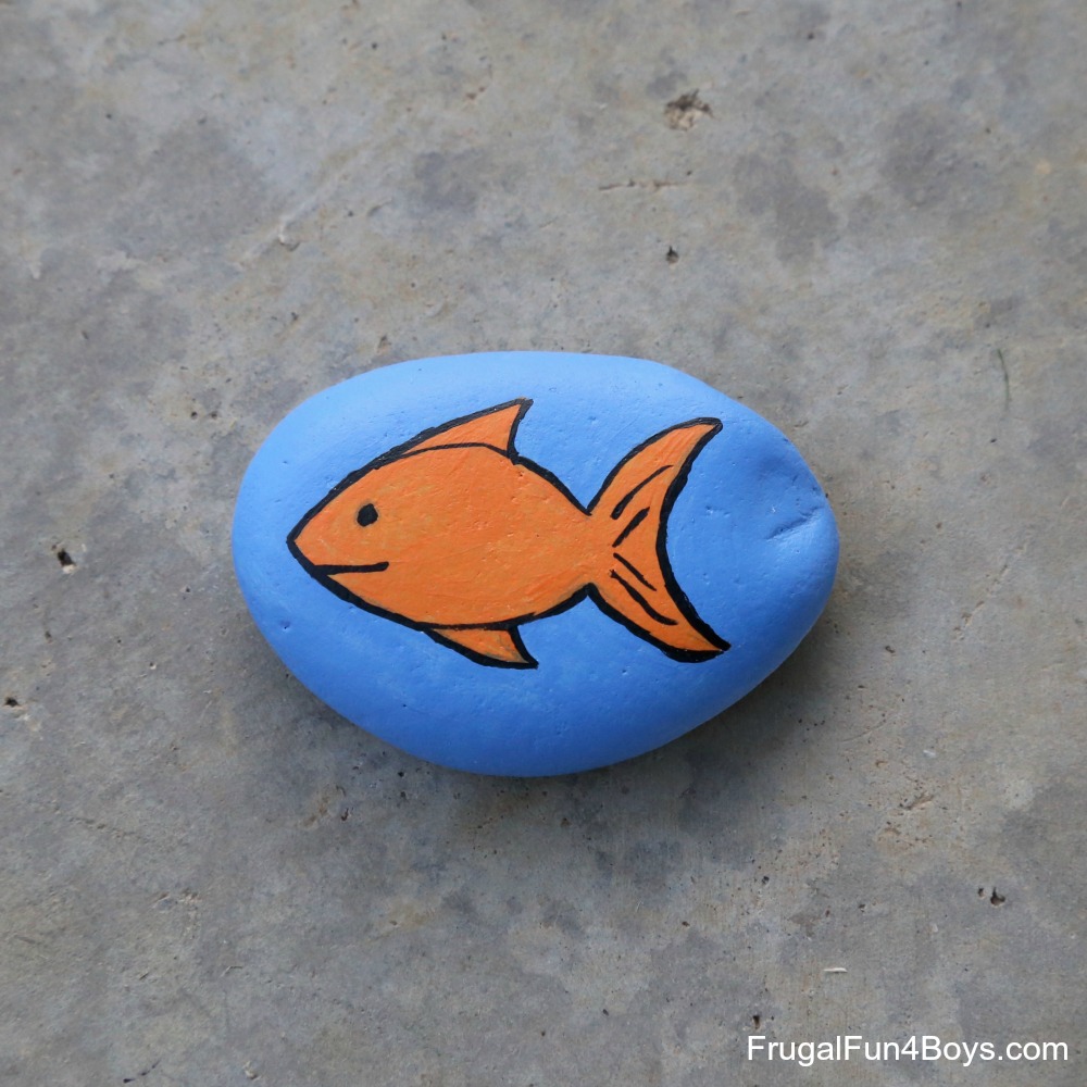 1000x1000 Awesome Rock Painting Ideas - Simple Fish Painting