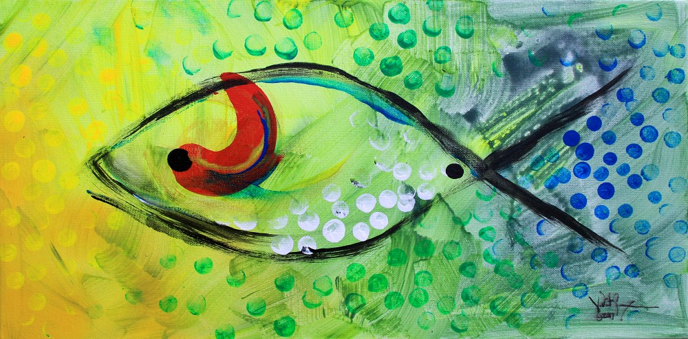 Simple Fish Painting at PaintingValley.com | Explore collection of ...