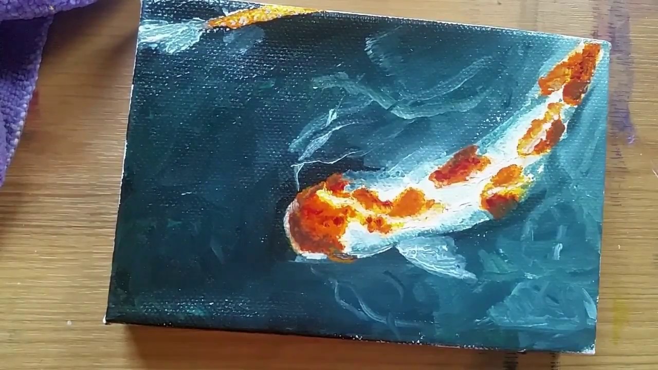 1280x720 Simple Koi Fish Oil Painting - Simple Fish Painting