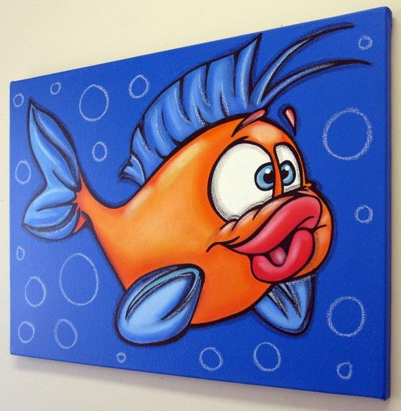 570x584 Boy Fish - Simple Fish Painting