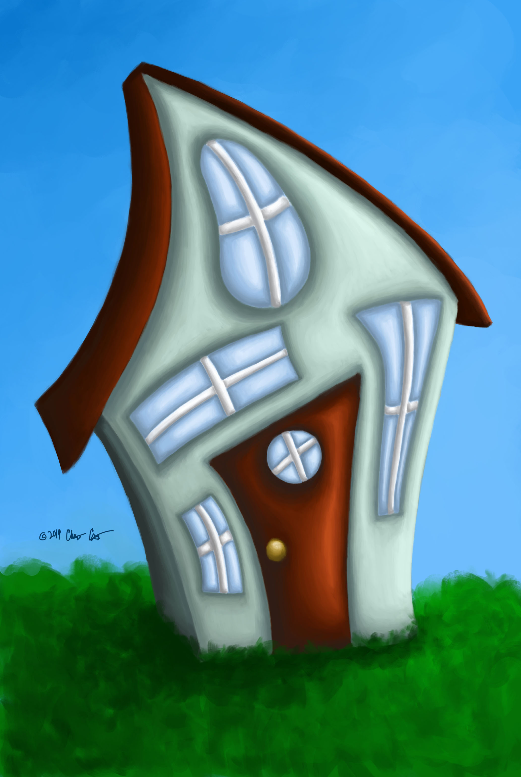 2100x3130 House Paintings Christina Constas - Simple House Painting