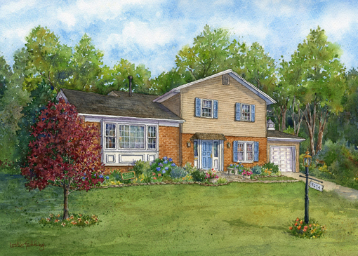 510x365 Everyday Artist Painting A House Portrait Using Simple Sketching - Simple House Painting