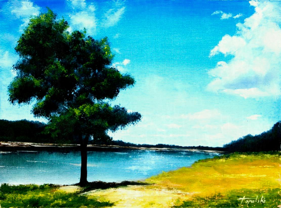 1111x823 Simple Landscape Paintings Oil Painting Fine Arts Gallery Original - Simple Landscape Painting