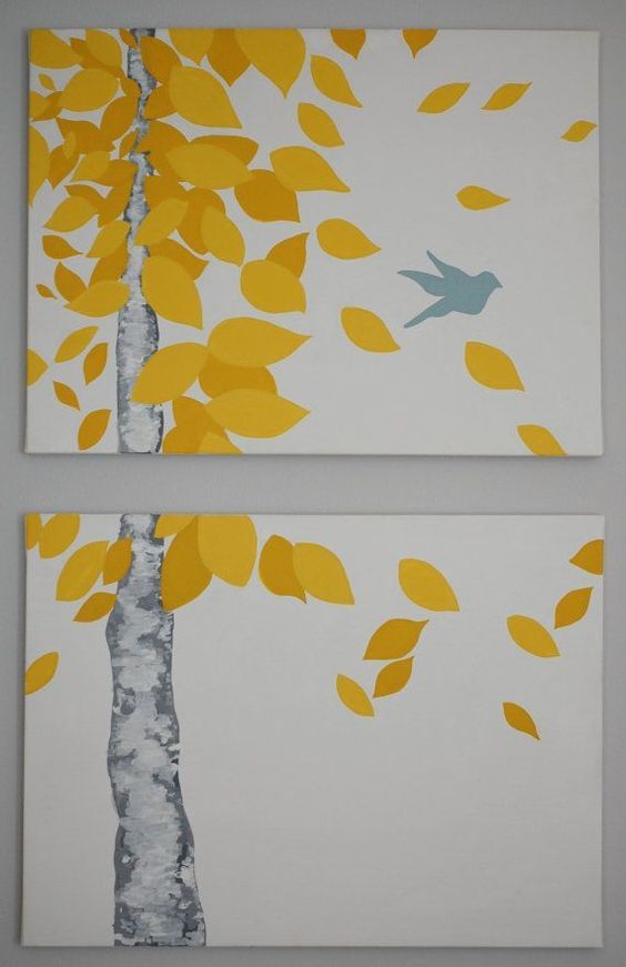 564x871 19 Easy Canvas Painting Ideas To Take On Canvases - Simple Leaf Painting