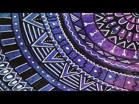 480x360 Simple Mandala Drawing On Painted Background - Simple Mandala Painting