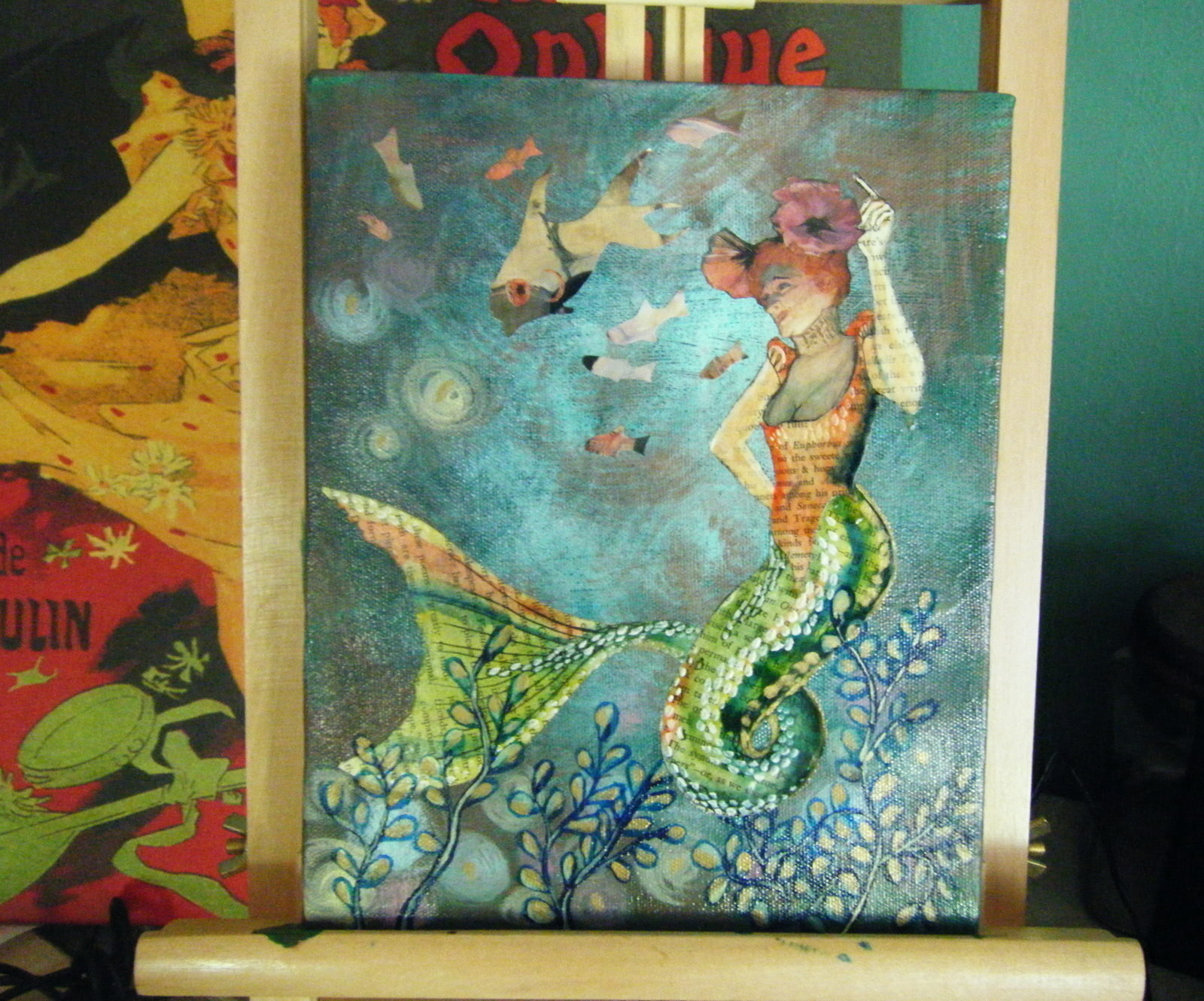 1600x1330 The Mermaid The Fish King Art Collage A Collages Art - Simple Mermaid Painting