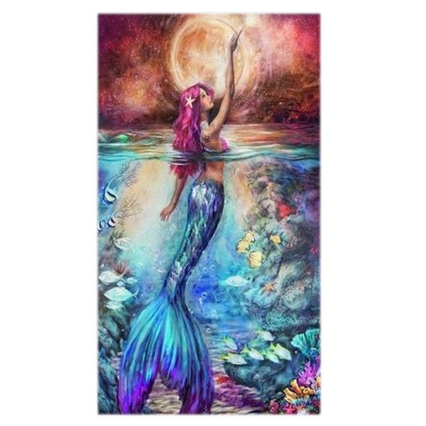 600x600 5d Diamond Embroidery Painting Mermaid Cross Stitch Diy Craft Home - Simple Mermaid Painting