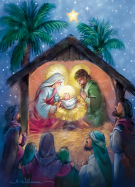 270x375 Nativity Christmas Cards - Simple Nativity Painting