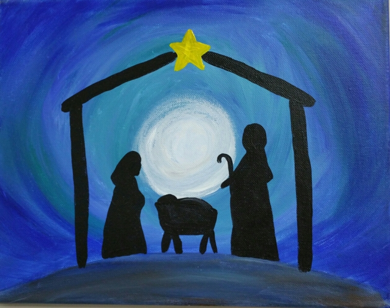 Simple Nativity Painting at PaintingValley.com | Explore ...