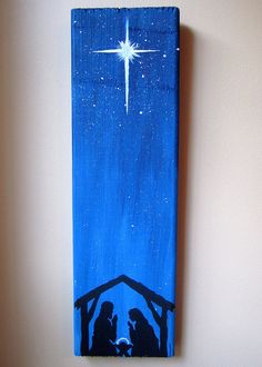 236x330 Simple Christmas Night Canvas Painting Christmas - Simple Nativity Painting