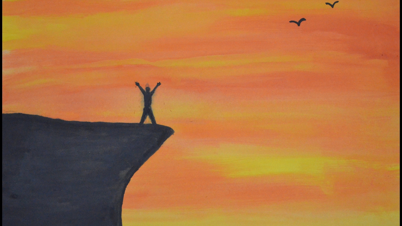 1280x720 A Simple And Easy Painting Silhouette Using Poster Colours - Simple Painting