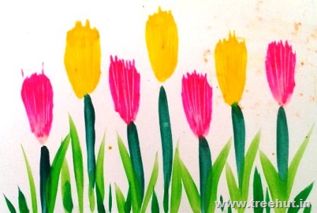 448x302 Easy Painted Flowers Art Ideas For Kids - Simple Painting For Kids
