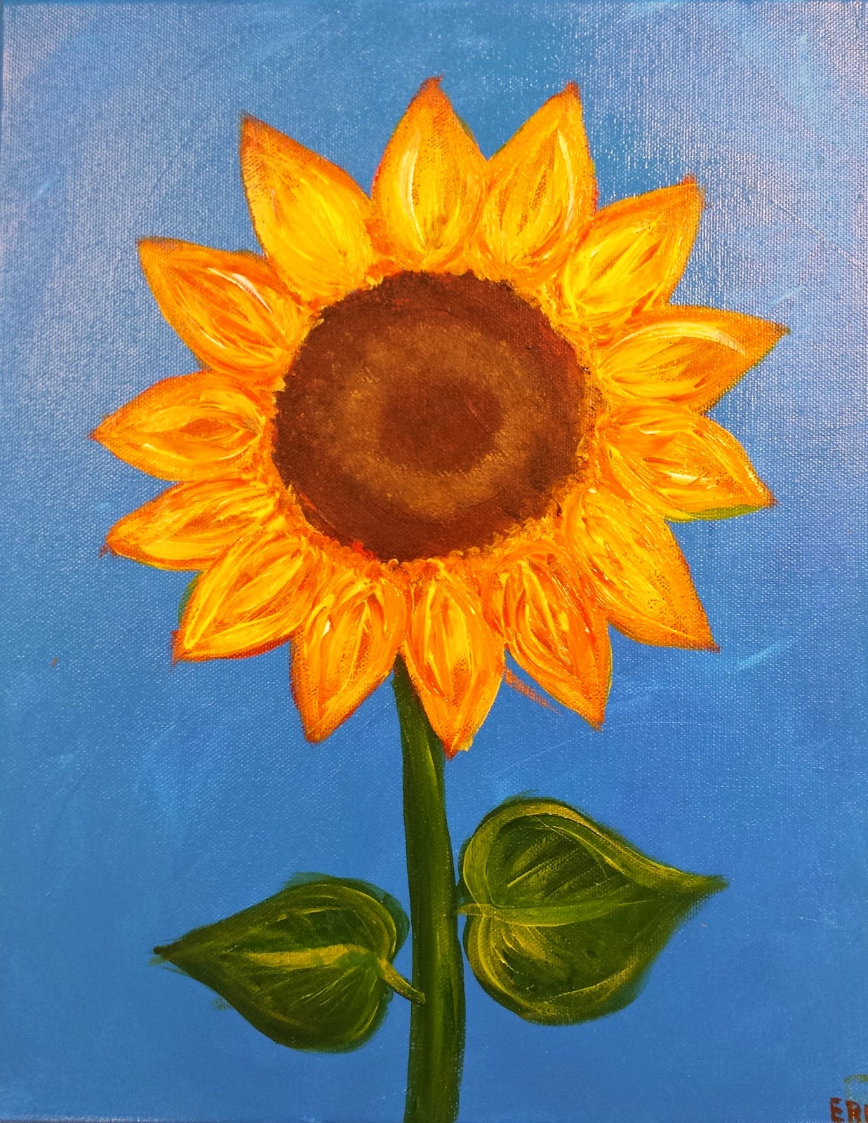 1237x1600 Angela Anderson Art Blog Sunflower Paintings - Simple Painting For Kids