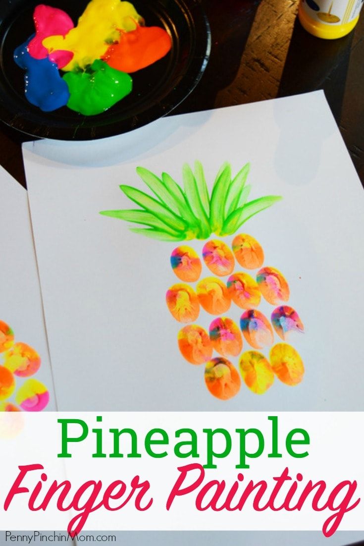 735x1102 Pineapple Finger Painting Summer Art Projects, Toddler School - Simple Painting For Toddlers