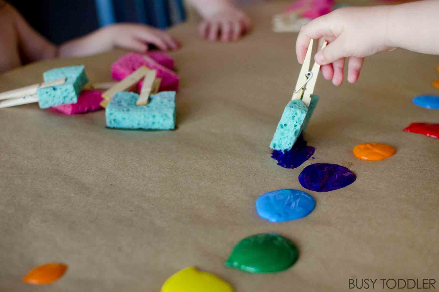1800x1200 Sponge Painting Process Art - Simple Painting For Toddlers