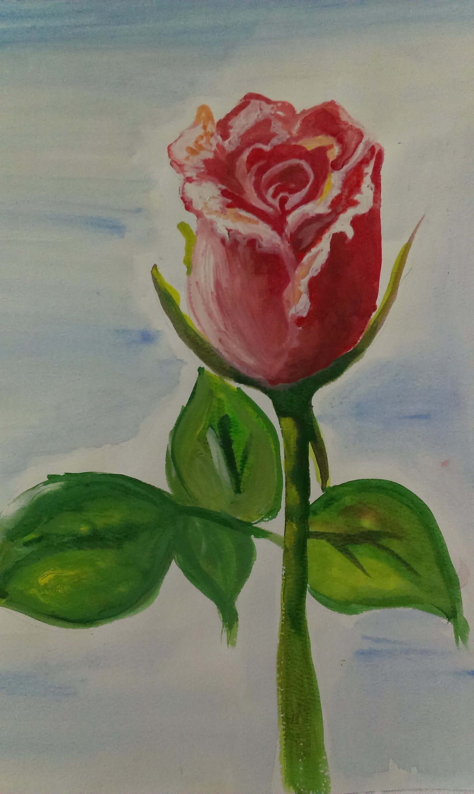 1794x3000 Easy Watercolor Rose Painting - Simple Rose Painting