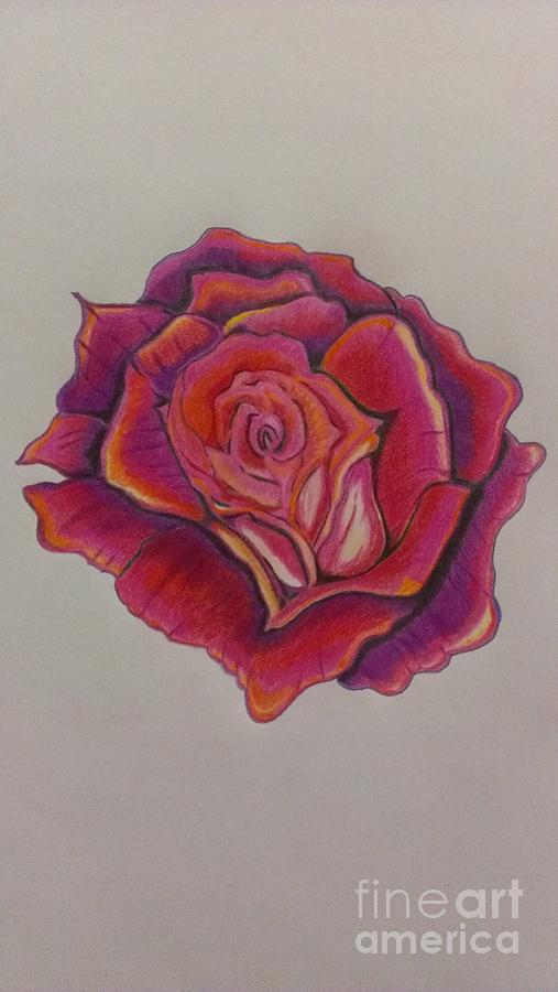 507x900 Simple Rose Drawing Painting By Lkb Art And Photography - Simple Rose Painting