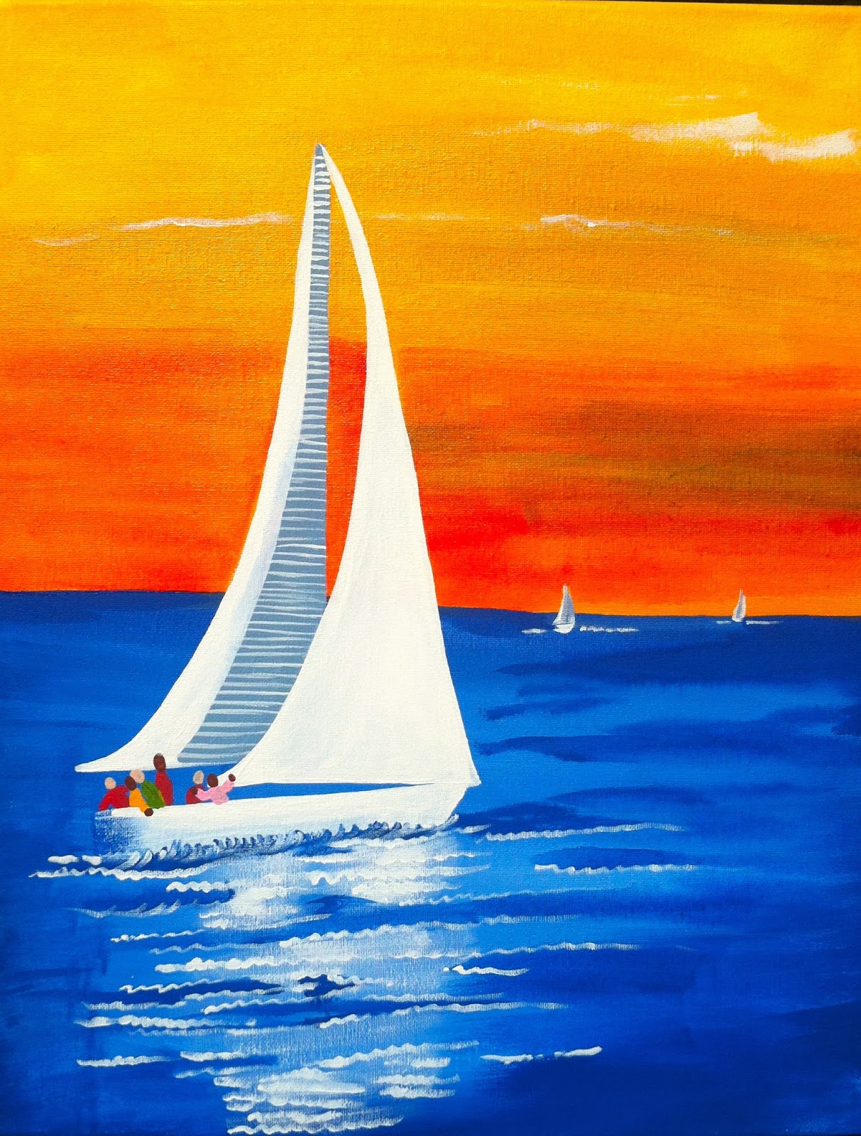 sailboats on canvas