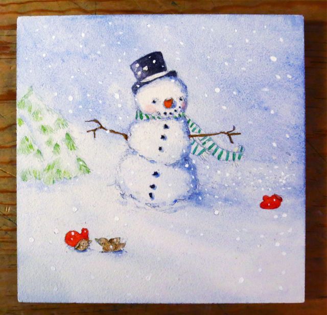 640x617 Learn How To Paint A Sweet Snowman With Simple Steps Snowman - Simple Snowman Painting