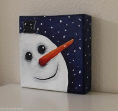 236x221 Easy Christmas Paintings - Simple Snowman Painting