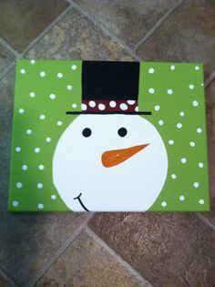 236x315 Simple Snowman Canvas Paintings - Simple Snowman Painting