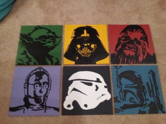 554x415 132 Best Crafts Images On Decorated Bottles, Recycled - Simple Star Wars Painting