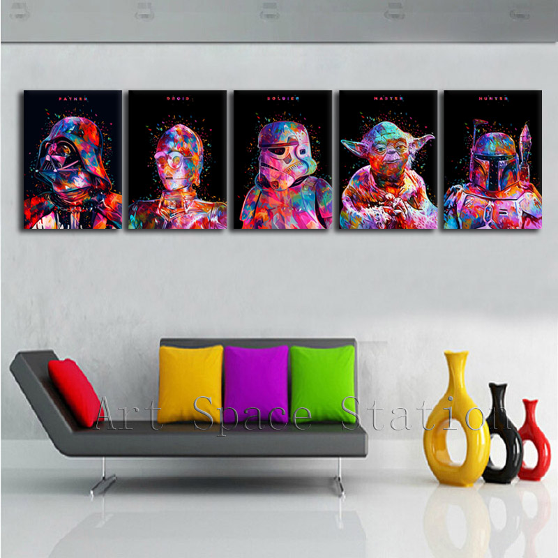 800x800 Darth Vader,yoda Star Wars Movie Poster Modern Design Painting - Simple Star Wars Painting