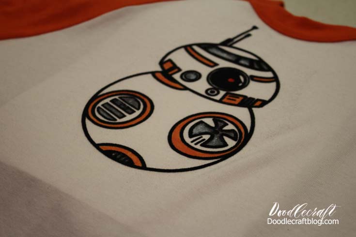 735x490 Doodlecraft Star Wars Bb8 Baseball Raglan Shirt - Simple Star Wars Painting