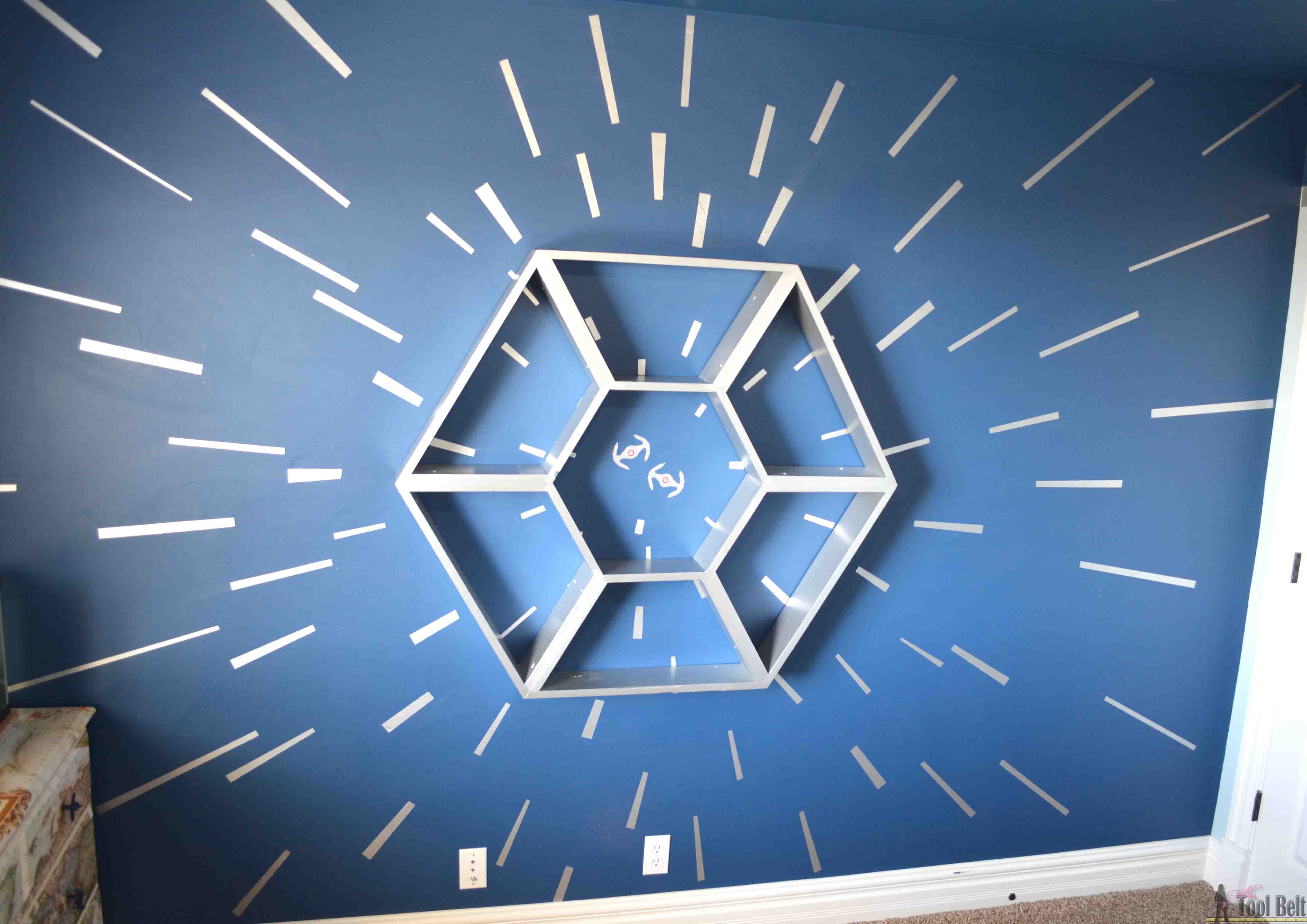 4503x3185 Star Wars Shelf And Hyperspace Wall - Simple Star Wars Painting