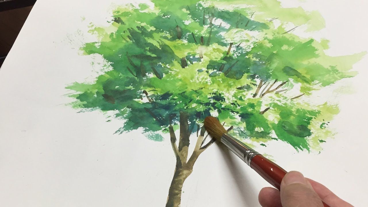 1280x720 A Simple Tree 5min Watercolor Tips Sketch And Thought - Simple Tree Painting